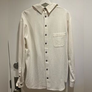 Fashion Brand Company Cream Front Back Button Down Shirt Small